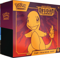 Pokémon-Sammelkartenspiel: Top-Trainer-Box Karmesin & Purpur – Obsidianflammen (9 Boosterpacks, 1 holografische Vollbild-Promokarte & Premium-Zubehör) Single Angebot bei HelloDeals