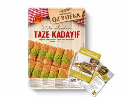 ÖZ Kadayif - Engelshaar Teigfäden für Dubai Schokolade und Künefe - inkl. Rezept für Dubai Schokolade (400g) Angebot bei HelloDeals