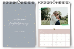 Hochwertiger Foto-Bastelkalender 2025 zum Selbstgestalten I DIY Kreativ-Kalender DIN A4 I Wandkalender zum selber gestalten, zum Einkleben von Fotos 2025 Grau mit Herzen Angebot bei HelloDeals