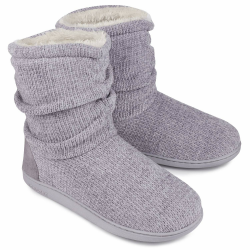 LongBay Damen Chenille Strick Warme Stiefel Hausschuhe Weiche Plüsch Fleece Booties Slipper Memory Foam Frauen Bootee Hausschuhe Haus Schuhe 38/39 EU Light Grau Angebot bei HelloDeals