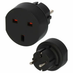 Brennenstuhl Reisestecker/Reiseadapter (Reise-Steckdosenadapter zum Anschluss elektrischer Geräte mit British Standard Stecksystem in Ländern mit Schutzkontakt Stecksystem) schwarz 1 Stück Angebot bei HelloDeals