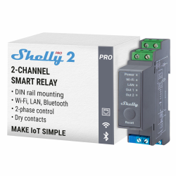 Shelly Pro 2-2-Kanal DIN-Schienen Relais Schalter mit WLAN, LAN & Bluetooth-Verbindung - 25A | Alexa & Google Home | iOS Android App | Lichtsteuerung | Fernsteuerung für motorisiertes Ventil Angebot bei HelloDeals