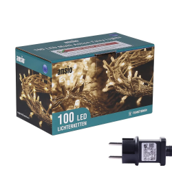 ANSIO® Lichterkette außen Innen 10m 100 LED lichterkette Weihnachtsbaum Lichtketten Strom Für Weihnachten, balkon, fenster, Weihnachtsdekoration | Warmweiß Weihnachtsbeleuchtung | Klar Kabel Warmweiß 10m Angebot bei HelloDeals