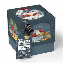 SURPRISA Geschenkkarton mit Deckel Weihnachten, Rätselbox Geldgeschenke Verpackung für Gutscheine, Weihnachtsrätsel, Größe S (12cm) Xmas, 12cm Angebot bei HelloDeals
