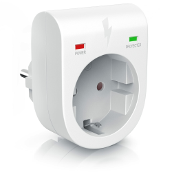 CSL - Überspannungsschutz Steckdose - Blitzschutz Adapter - Schuko Schutz-Adapter - bis zu 3500 W - IP 20 - integrierter Berührungsschutz - Überspannungsschutz mit LED-Funktionsanzeige A 1x weiß Angebot bei HelloDeals