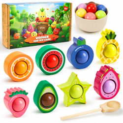 LUVTOY Montessori Spielzeug ab 1 Jahr, Kinder Adventskalender Füllung für 1 2 3 Jahre, Holzspielzeug Weihnachten Geschenke für Kinder, Baby Motorikspielzeug für Mädchen Jungen Angebot bei HelloDeals