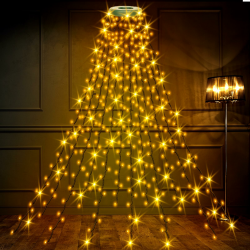 Withosent Lichterkette Weihnachtsbaum, 2M 400LED Christbaumbeleuchtung mit Ring, Lichterkette IP44 Speicherfunktion Wasserdicht 8Modi Christbaumbeleuchtung für Weihnachtsdeko Außen Innen-Warmweiß Angebot bei HelloDeals