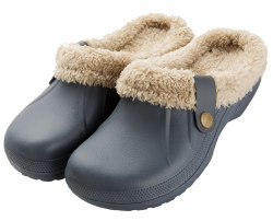 CELANDA Clogs Gefüttert Damen Herren Warm Hausschuhe wasserdichte Gartenclogs mit Fell Frauen Geschlossen Lined Clogs Winter Plüsch Pantoletten 43/44 EU Grau Angebot bei HelloDeals