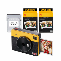 Kodak Mini Shot 3 Retro Weihnachtsgeschenke 4PASS 2-in-1-Sofortbildkamera und Fotodrucker, Tragbar (7,6 x 7,6 cm) + Paket mit 68 Blatt, Gelb Appareil Photo + Paquet avec 68 Feuilles gelb Angebot bei HelloDeals