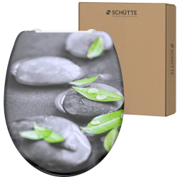 Schütte WC-Sitz STONES mit Absenkautomatik, Toilettendeckel mit Motiv und Schnellverschluss für die Reinigung, Duroplast Klodeckel (max. Belastung der Klobrille 150 kg) Angebot bei HelloDeals