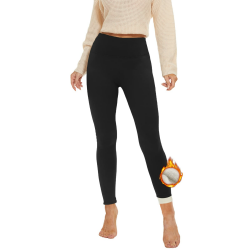 AMIYOYO Thermo Leggings Damen Gefüttert Leggings Fleece Thermohose Verdickte Plüsch Leggins Blickdicht Samt Thermounterwäsche Warm Strumpfhose Winter L Schwarz Angebot bei HelloDeals