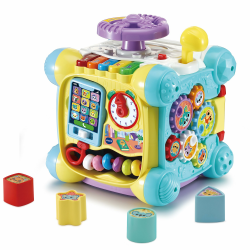 VTech Baby Spielspaß-Entdeckerwürfel – Interaktiver Spielwürfel mit Musik, Formen und beweglichen Elementen – Für Kinder von 12-36 Monaten, Schwarz Angebot bei HelloDeals