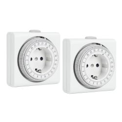 G-Homa Mechanische Zeitschaltuhr Steckdose, 2er Set Analoge Zeitschaltuhr für Innenbereich mit 96 Segmenten 15 min Schaltintervall, Täglicher EIN-/Aus-Zyklus, für Weihnachtsdeko, Kindersicherung,Timer 2 PACK Angebot bei HelloDeals