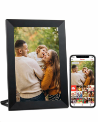 FRAMEO digitaler Bilderrahmen WLAN mit 32GB Speicher, 10.1 Zoll 1280 * 800 IPS Touchscreen, Teilen Sie Fotos und Videos über die kostenlose Frameo App, Geschenk für Familie(Schwarz) 10,1 Zoll Schwarz Angebot bei HelloDeals