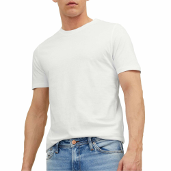 JACK & JONES Male T-Shirt Einfarbig Rundhals T-Shirt M Weiß Angebot bei HelloDeals