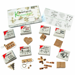 Knobelspiel Klassiker Sets - 8 Geschicklichkeitsspiele in Geschenkverpackung - incl. Lösung (Set 3) Angebot bei HelloDeals