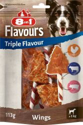 8in1 Triple Flavour Wings Kaustangen für Hunde - Kausnacks mit extra viel Fleisch, 113g Beutel (ca. 6 Stück) 113 g (1er Pack) Wings Angebot bei HelloDeals