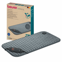 Beurer HK 123 Green Planet Heizkissen, Made in Europe, Ober- und Unterseite aus 100% recyceltem Material, kuschelig weich, 60 x 30 cm, 6 Temperaturstufen und Abschaltautomatik, maschinenwaschbar, grau Grau aus recyceltem Material Angebot bei HelloDeals