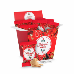 Glückskekse Weihnachten mit besinnlichen Sprüchen 9er-Packung Glückskekse mit Lebkuchengeschmack in Geschenkbox im Advent und als Füllung Adventskalender, Nikolaus Geschenk, Wichtelgeschenk (9 Stück) Angebot bei HelloDeals