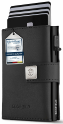 SF SCOFIELD Trinity Slim Wallet mit Münzfach I Premium Kreditkartenetui Herren für 10-12 Karten I RFID - Schutz I Wallets for Men I Smart Wallet I Kartenetui Black - Matte Black Münzfach Mini Angebot bei HelloDeals