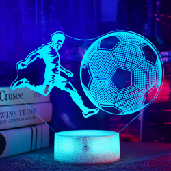 OkiyiD Fußball Geschenke für Jungen, Fußball 3D Illusion Lampe, Fußball Nachtlicht mit Fernbedienung + Touch 16 Farbwechsel + Timer Schreibtischlampen für Mädchen Männer Zimmer Dekor Fußball Spielen Angebot bei HelloDeals