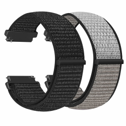Vodtian 20mm Nylon Armband Kompatibel mit Samsung Galaxy Watch 7/6/5/4/FE 40mm 44mm/Galaxy Watch 5 Pro 45mm/Watch 6 Classic/Watch 4 Classic/Active 2/Garmin vivoactive 5, Uhrenarmband für Damen Herren Dunkelschwarz+Eisengrau 20mm Angebot bei HelloDeals