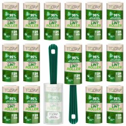 Today Eco - Fusselrolle 16 Rollen + Deckel + 2 Abroller 95% recyceltes Material - Fusselrolle Tierhaare Easy-Peel - Geeignet für Haare, Staub, Kleidung, Tierhare Angebot bei HelloDeals
