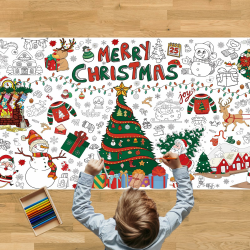 Ausmaltischdecke Weihnachten Kinder, Riesige 180 x 90 cm DIY Papier-Tischdecke, Weihnachtsbasteln Kinder, Weihnachts-Bastelposter, Spiele und Aktivitäten für Kinder, Mal Mich Bunt Weihnachten Rot und Grün Angebot bei HelloDeals