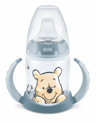 NUK First Choice+ Trinklernflasche | 6–18 Monate | 150 ml | Temperature Control Anzeige | Anti-Colic-Ventil | auslaufsichere Trinkschnabel | Ergonomische Griffe | BPA-frei | Disney Winnie Puuh blau Winnie Puuh (Blau) Standard Angebot bei HelloDeals