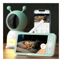 BOIFUN Babyphone mit Kamera App, 2K HD Bild, PTZ 355°/60°, 4×Zoom, Automatische Verfolgung, Weinen/Bewegungs/Geräuscherkennung, Temperatur und Feuchtigkeitsmessung 2024 Nachtlichtmodell Angebot bei HelloDeals