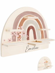 Bärenfreunde® - Personalisiertes Tonie Regal für Kinderzimmer - Magnetisches Toniebox Regal für Toniebox & Figuren mit abgerundeten Ecken & Kanten (Regenbogen Blumen) Regenbogen Blumen mit Name Angebot bei HelloDeals