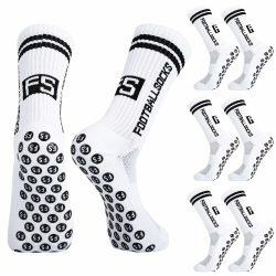 Apricitie 3 Paare Fussball Socken Kinder Fußballsocken Anti Rutsch Grip Jungen Fußball Socken Rutschfeste Sportsocken für Fussball Basketball Laufen Rugby Tennis 35-39 Weiß Angebot bei HelloDeals
