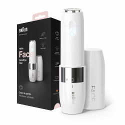 Braun Face Mini-Haarentferner, elektrischer Gesichtshaarentferner für Damen, kleiner Rasierer für schnelle und sanfte Rasur, Oberlippe, Kinn und Wangen, für unterwegs, mit Smartlight, FS1000, weiß Mini-Facetrimmer Angebot bei HelloDeals