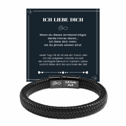 MANVEN Armband für Männer Geschenk für Ihn Lederarmband Herren mit Gravur Ich Liebe Dich Valentinstag Weihnachten Jahrestag Geburtstagsgeschenk Freund Mann Ehemann 21.5cm Angebot bei HelloDeals