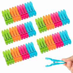 60 Stück Wäscheklammern, Kunststoff Wäscheklammer mit Stabiler Aussenringfeder, rutschfeste Wäscheklammern, Winddicht Wäscheklammern für Kleidung, Handtuch, Socken (4 Farben) Angebot bei HelloDeals