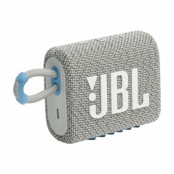 JBL GO 3 Eco – Kleine Bluetooth Box aus recyceltem Material in Weiß – Wasserfester, tragbarer Lautsprecher für unterwegs – Bis zu 5h Wiedergabezeit mit nur einer Akkuladung White Angebot bei HelloDeals