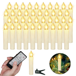 ZIYOUDOLI 40er LED Weihnachtskerzen Christbaumkerzen Weihnachtsbaumkerzen Kabellose Lichterkette Kerzen mit Timer Flackernde Dimmbar für Weihnachten Halloween Dekoration Lichterkette ohne kabel Warmweiß 40 Angebot bei HelloDeals