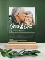 Oma und Opa Geschenk personalisiert - Acryl Foto Geschenk: Definition wie im Duden - Geschenke für Großeltern, Bester Opa, Geschenk Oma & Opa, Geschenke für Großeltern zum Geburtstag Angebot bei HelloDeals