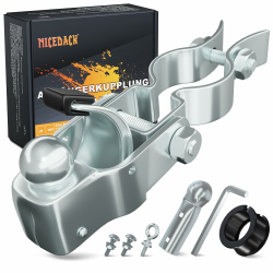NICEDACK Anhängerkupplung für Fahrrad, Kupplung Lastenanhänger, Verzinkter Stahl Fahrradanhänger Kupplung Kompatibel mit Allen gängigen Fahrradsattelstützen, Fahrrad Anhängerkupplungs 1. Generation, Silber Angebot bei HelloDeals