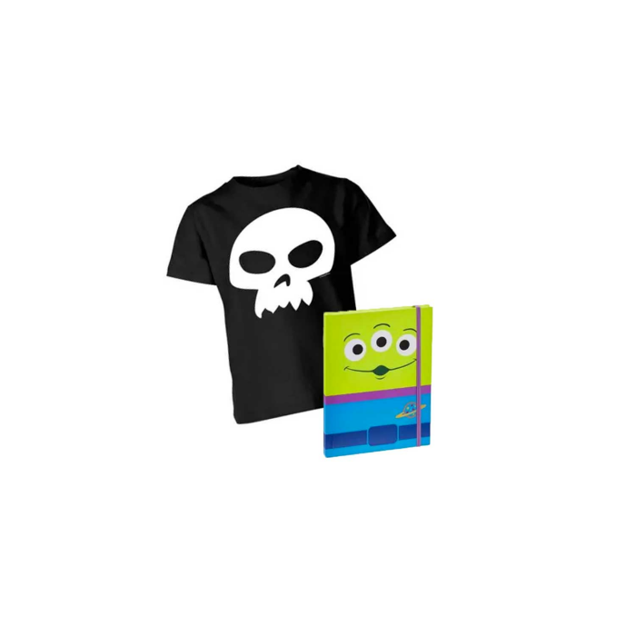 [Bundle] Disney Toy Story Sid's Skull Kinder T-Shirt und Toy Story Notizbuch (A5)