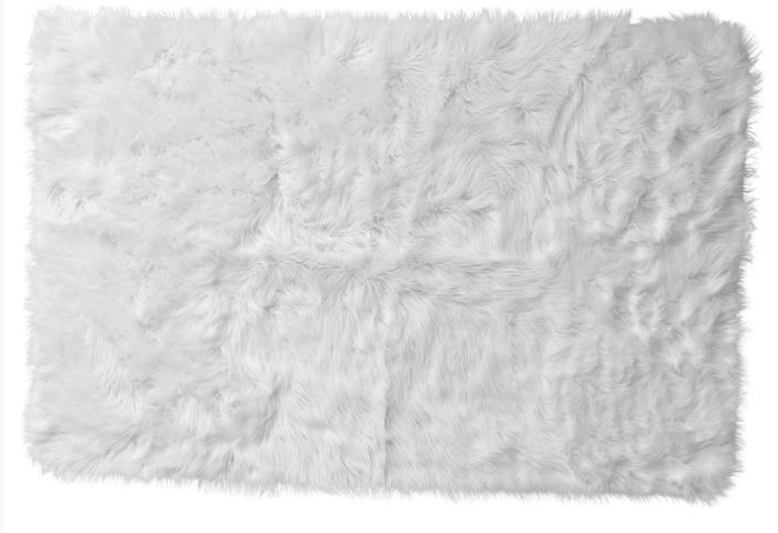Kunstfell-Teppich (120x180, weiß)