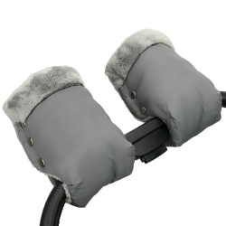 Fengzio Handwärmer Kinderwagen Handschuhe Handmuff mit warme Fleece und Baumwolle Innenseite Wasserdicht und Winddicht Stroller Handmuff Universalgröße für Kinderwagen, Buggy 2-Muttermilchmuschel, Grau Angebot bei HelloDeals