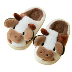 papasgix Cow Slippers Kuh Hausschuhe Unisex Flauschig Damen Herren Plüsch Tiere Pantoffeln Niedliche Cartoon Hauspantoffeln Winter Kuschelige Warme Schuhe Indoor Mädchen Frauen 38/39 EU Kuh Kaffee Angebot bei HelloDeals