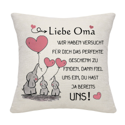 Bommex Geschenk für unsere Oma Kissenbezug für unsere Oma Geschenk für Oma von Enkeltochter Enkel Oma Kissenbezug von Enkelkindern Oma Geburtstagsgeschenk Muttertag GiWeihnachtsgeschenk (unsere Oma) Angebot bei HelloDeals
