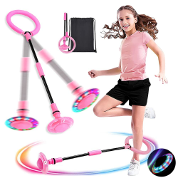 MEISHANG Swing Wheel mit Lichtrad,Kinder Blinkender Springring Fußkreisel,Springender Ball,Faltbarer Flash Jumping Ball, Sprungball Rosa/1pcs Angebot bei HelloDeals
