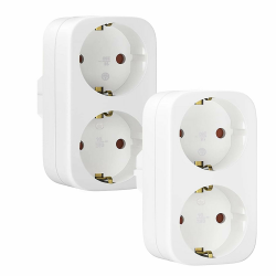 NonKob Doppelstecker für Steckdose, 2 Stück Steckdosenadapter, Mehrfachstecker für Küche Angebot bei HelloDeals
