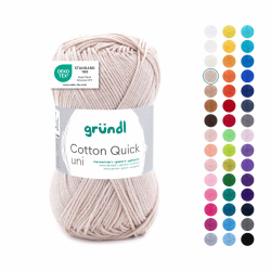 Gründl Wolle Cotton Quick uni Garn zum Stricken & Häkeln aus 100% Baumwolle, 1 Knäuel 50 g / 125 m, Häkelgarn/Strickgarn, Sand Angebot bei HelloDeals
