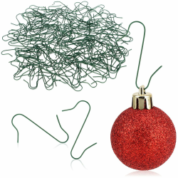 com-four® 150x Haken für Weihnachtsbaumschmuck - Schnellaufhänger Doppelhaken für Weihnachtsbaum-Deko - Christbaumkugel-Aufhänger, Baumhaken als Deko-Anhänger 03 Grün 150 Stück Angebot bei HelloDeals