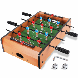 WIN.MAX Mini Tischfussball (Aktualisierung), Tragbarer Leichter Tischfußball, Kickertisch/Tischkicker für Kinder, Einfach zu Montieren und zu Lagern, 51 x 31 x 10 cm (Braun) (Klassisch) Angebot bei HelloDeals