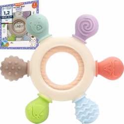 Okonkn Beißring Baby,Zahnungshilfe Baby-Baby Spielzeug Bpa-Frei Silikon Baby Zubehör Für Jungen Und Mädchen (1er-Pack (ohne Gedenkkarte)) Angebot bei HelloDeals